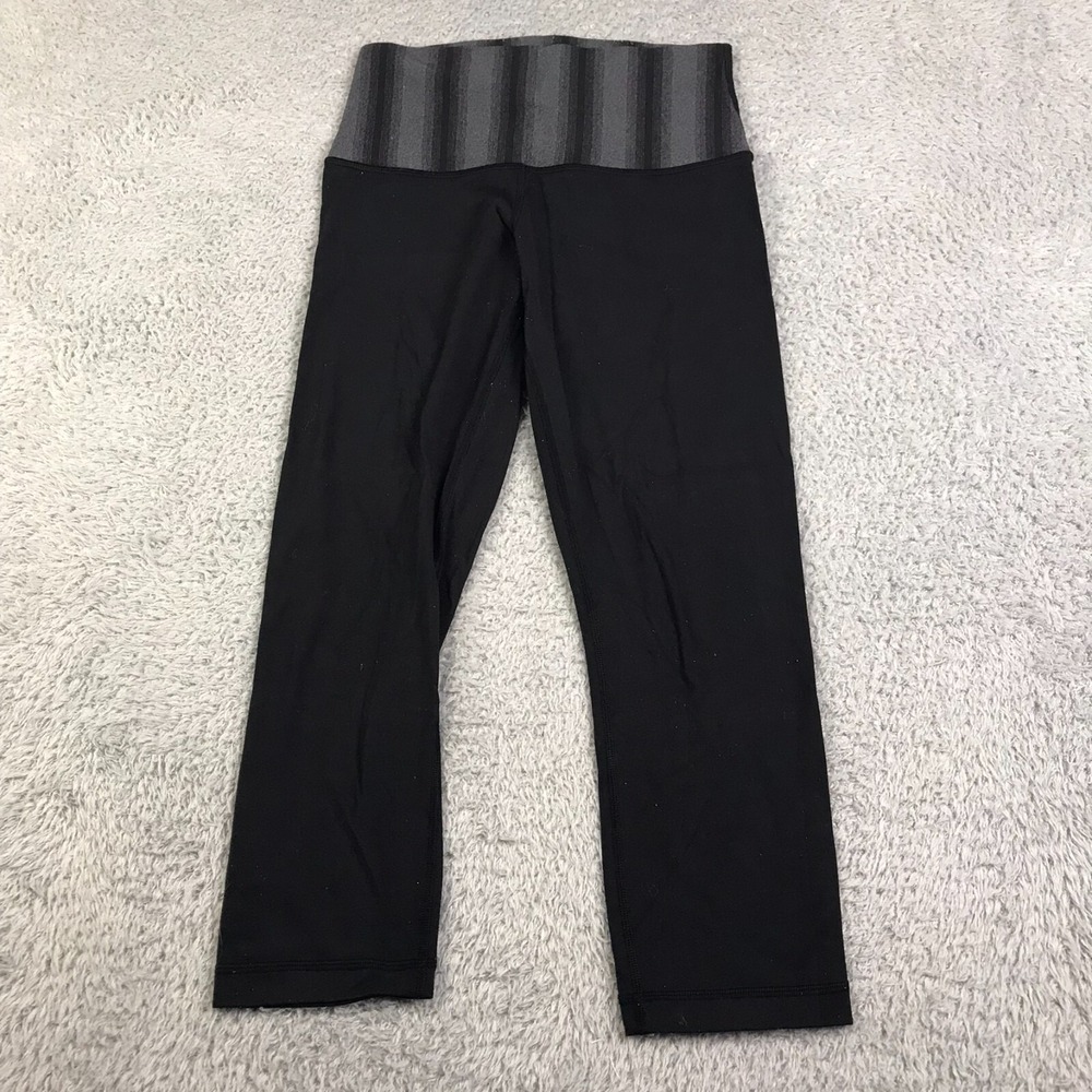 Lululemon Wunder Under Crop II Womens 4 Capilano Stripe Full On Luon Roll Down